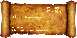 Ház Radamesz névjegykártya